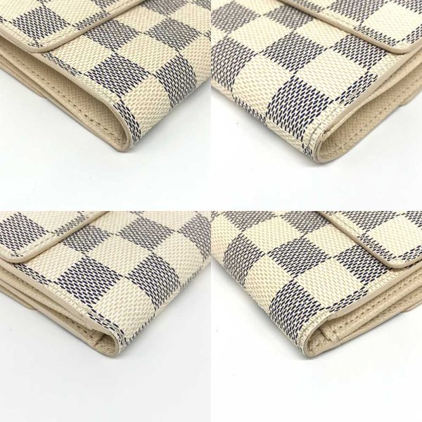 3 lv240502 2r 02 LOUIS VUITTON Portefeuille Elise Damier Azur White