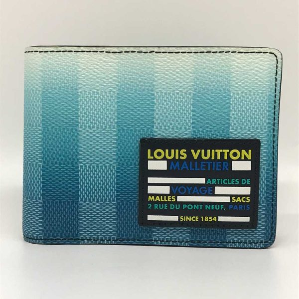 3 lv240523 2 LOUIS VUITTON Multiple Wallet Damier Stripe Blue