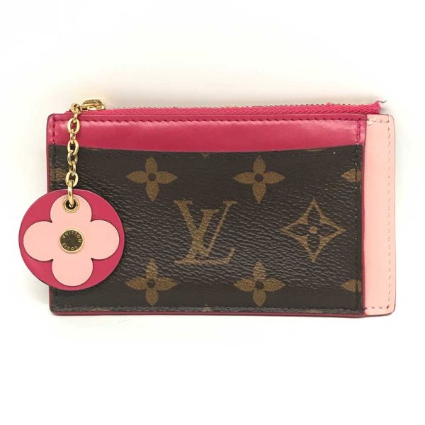 3 lv240530 8 LOUIS VUITTON Monogram Porto Carte Zip Pink Coin Case Card Flower M67494