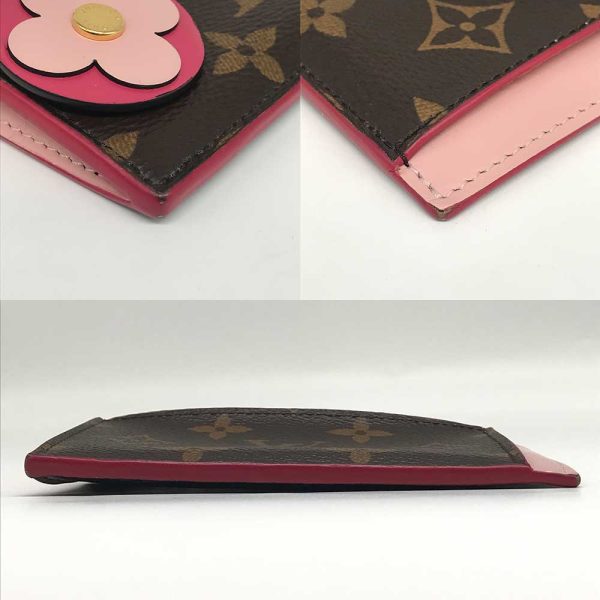 3 lv240530 8 02 LOUIS VUITTON Monogram Porto Carte Zip Pink Coin Case Card Flower M67494