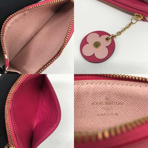 3 lv240530 8 03 LOUIS VUITTON Monogram Porto Carte Zip Pink Coin Case Card Flower M67494