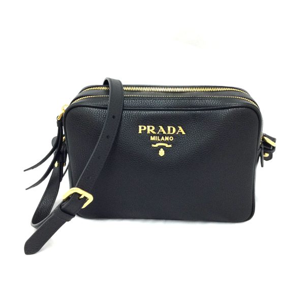 3100431 19n 1 Prada W zip shoulder bag Black Zipper