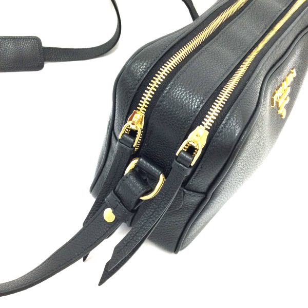 3100431 19n 4 Prada W zip shoulder bag Black Zipper