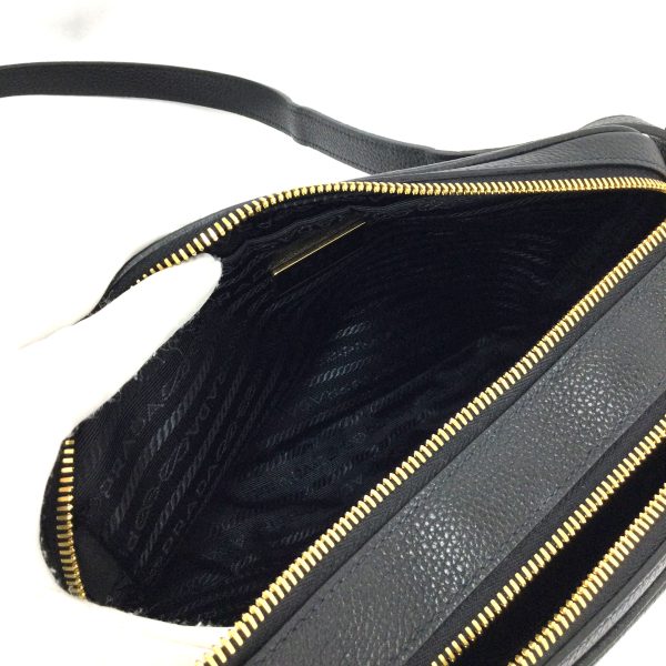 3100431 19n 8 Prada W zip shoulder bag Black Zipper