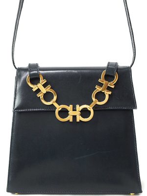 3210020230012 CHANEL Coco Mark Matelasse Drawstring Leather Shoulder Bag Black