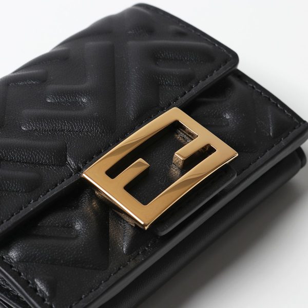 321106064 5 FENDI MICRO mini bean wallet FF embossed