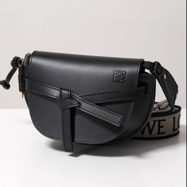 331029210 4 LOEWE GATE DUAL MINI Crossbody Jacquard Bag BLACK