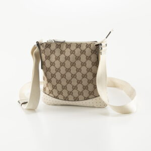 340100kwh390066 Gucci GG Crystal Canvas Tote Bag Beige