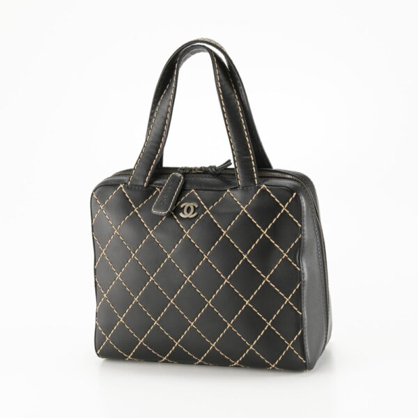 340200kwh490094 Chanel Wild Stitch Bowling Tote Bag