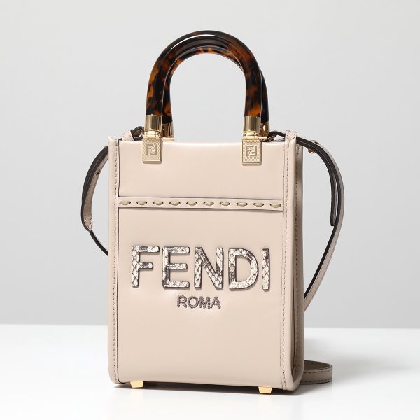 340712089 2 FENDI Shoulder Bag MINI SUNSHINE SHOPPER Python Bag