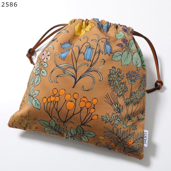 341227604 6 LOEWE DRAWSTRING POUCH Inner Bag Owl Flower Floral Pattern Bag