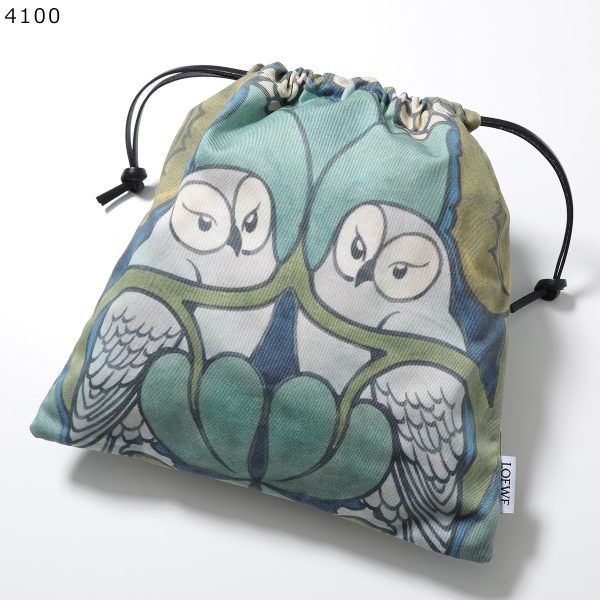 341227604 9 LOEWE DRAWSTRING POUCH Inner Bag Owl Flower Floral Pattern Bag