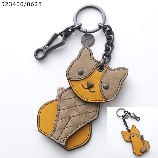 350309250 10 BOTTEGA VENETA Charm PORTACHIAVI Key Ring Intrecciato Animal Color