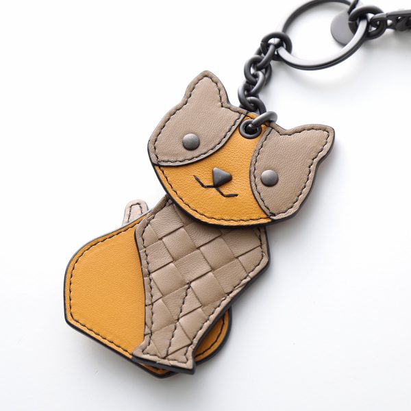 350309250 14 BOTTEGA VENETA Charm PORTACHIAVI Key Ring Intrecciato Animal Color