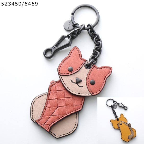 350309250 9 BOTTEGA VENETA Charm PORTACHIAVI Key Ring Intrecciato Animal Color