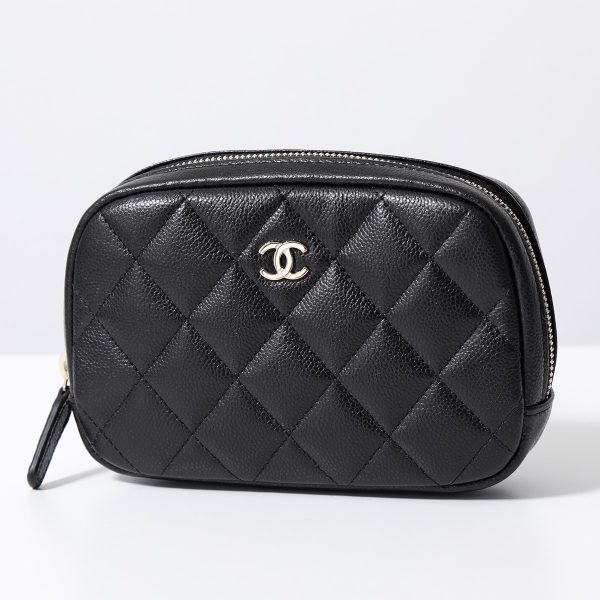 350413550 3 CHANEL Pouch MATELASSE Grained Calfskin CocoMark