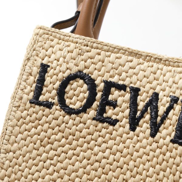 350421642 7 LOEWE Basket Bag TOTE Raffia BLACK