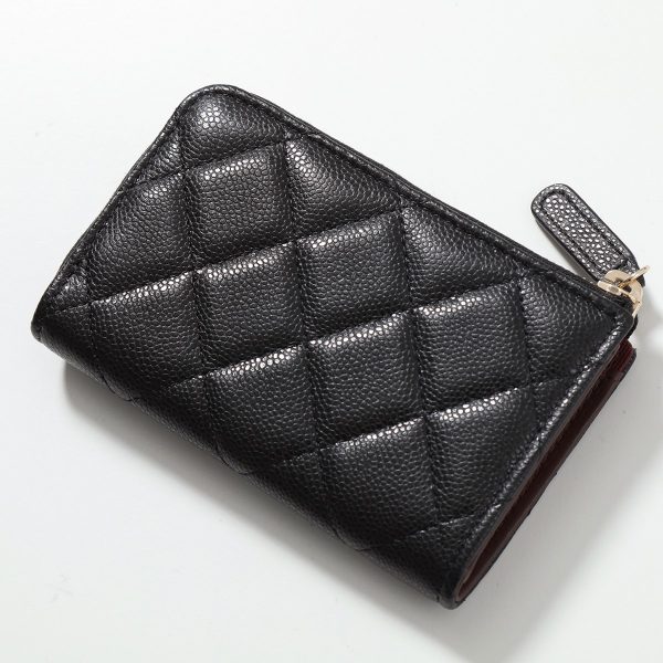 350608570 10 CHANEL MATELASSE Caviar Skin CocoMark Card Case Mini Wallet