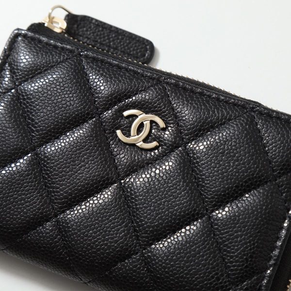 350608570 12 CHANEL MATELASSE Caviar Skin CocoMark Card Case Mini Wallet