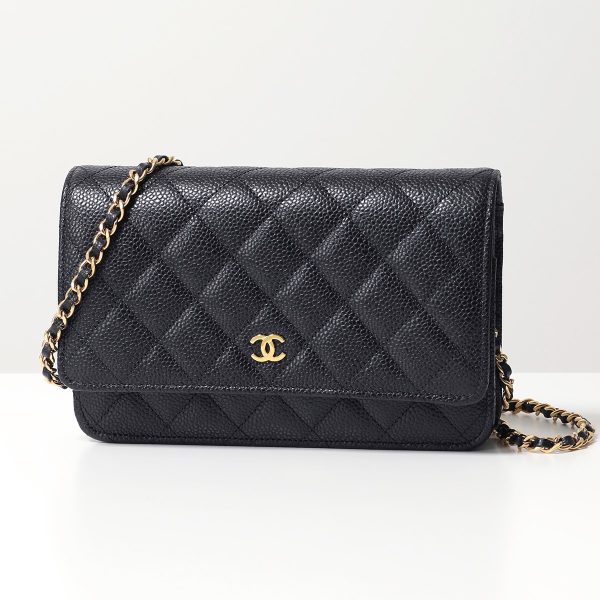 350613500 10 CHANEL Shoulder Bag MATELASSE Chain Wallet Caviar Skin Coco Mark Bag