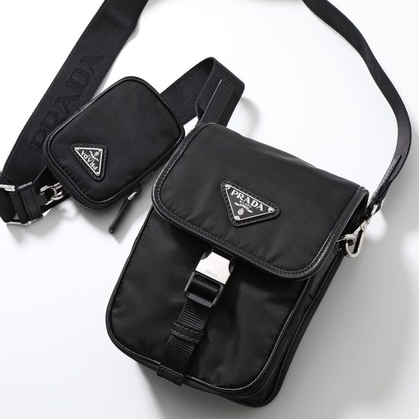 350720041 10 PRADA Re Nylon Triangle Bag Pouch NERO Black