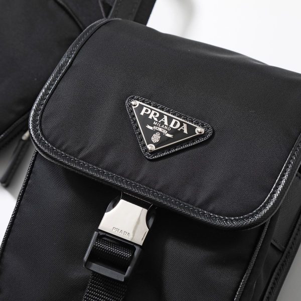 350720041 13 PRADA Re Nylon Triangle Bag Pouch NERO Black