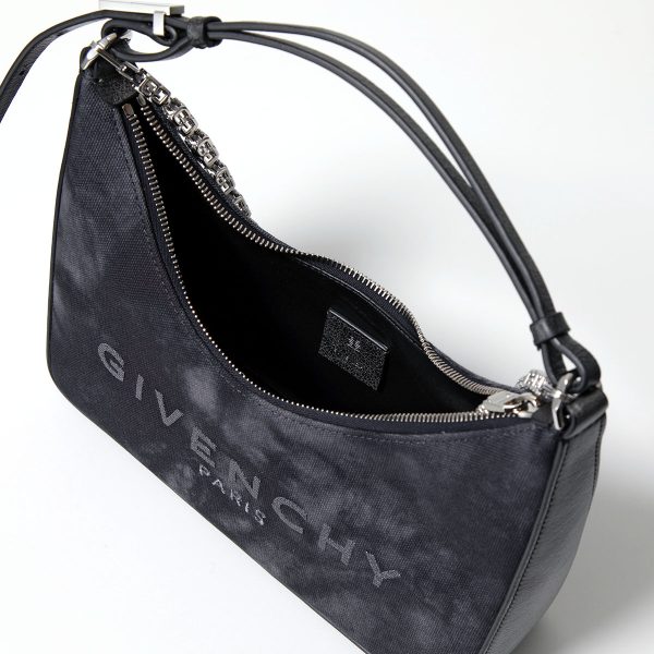 351118255 7 GIVENCHY Hobo Moon Cut Out Small GG Chain Handbag BLACK