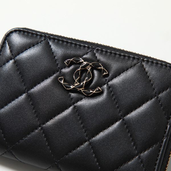 351222427 7 CHANEL MATELASSE Lambskin Card Case Mini Wallet CocoMark