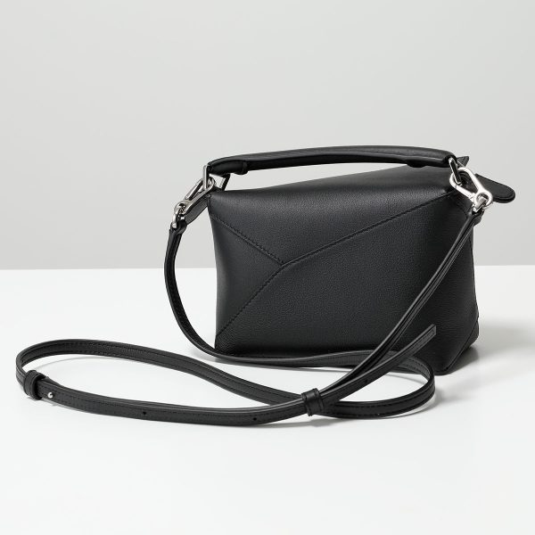 351226257 5 LOEWE Shoulder Bag PUZZLE EDGE MINI Handbag Crossbody Bag BLACK