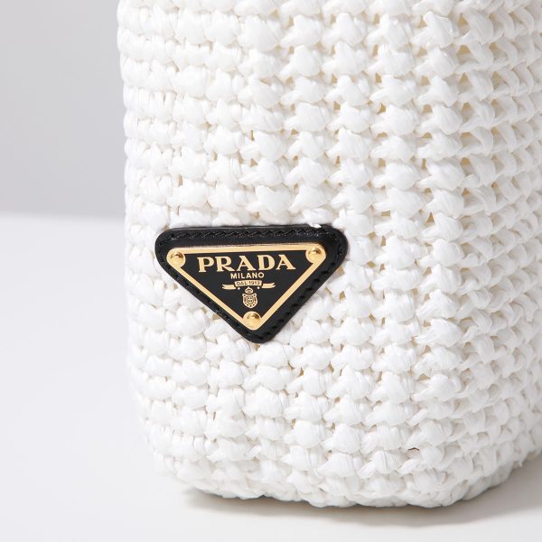 360202202 17 PRADA Basket Bag Crochet Tote Bag Jacquard Bag