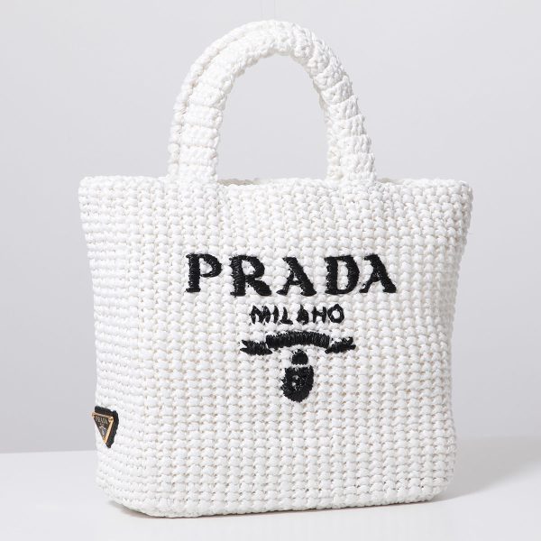 360202202 9 PRADA Basket Bag Crochet Tote Bag Jacquard Bag