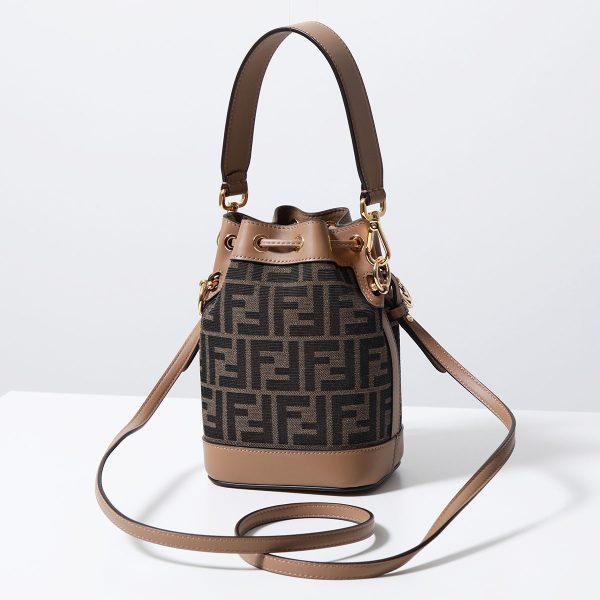 360316665 6 FENDI Shoulder Bag MINI MON TRESOR Handbag FF Zucca Pattern Drawstring Bag