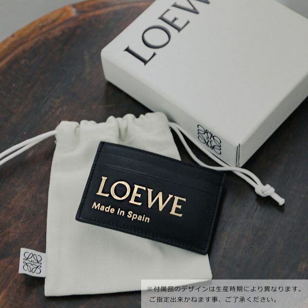 360328142 2 LOEWE Card Case PLAIN Card Holder Pass Case BLACK