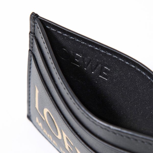 360328142 5 LOEWE Card Case PLAIN Card Holder Pass Case BLACK