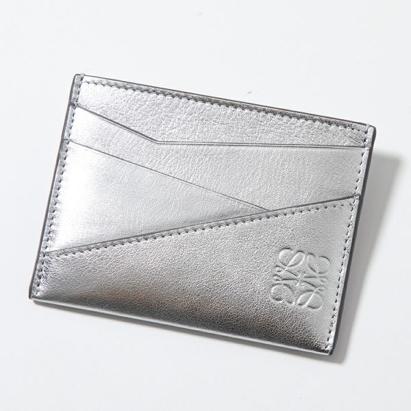 360328143 5 LOEWE Card Case PUZZLE Plain Card Holder Metallic Pass Case