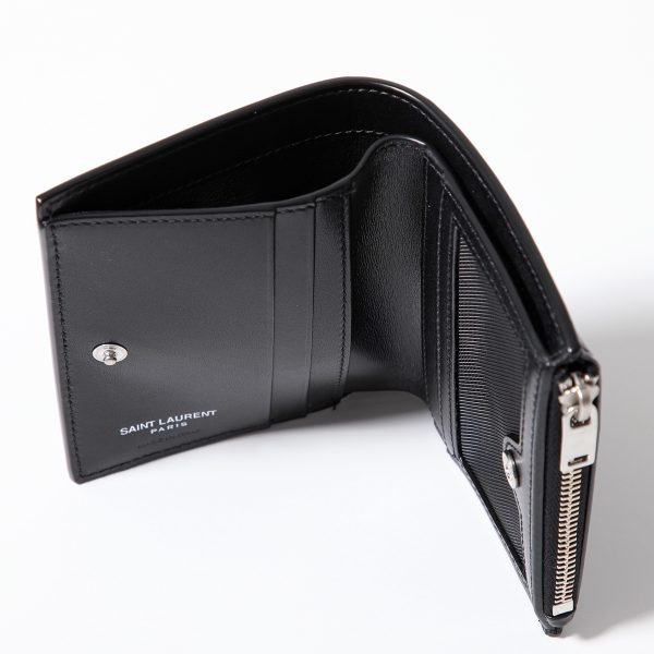 360416115 4 SAINT LAURENT Cassandra Coin Mini Wallet NERO Black