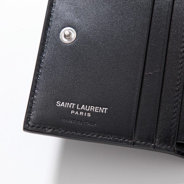 360416115 6 SAINT LAURENT Cassandra Coin Mini Wallet NERO Black