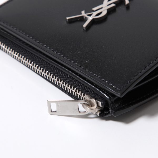 360416115 7 SAINT LAURENT Cassandra Coin Mini Wallet NERO Black