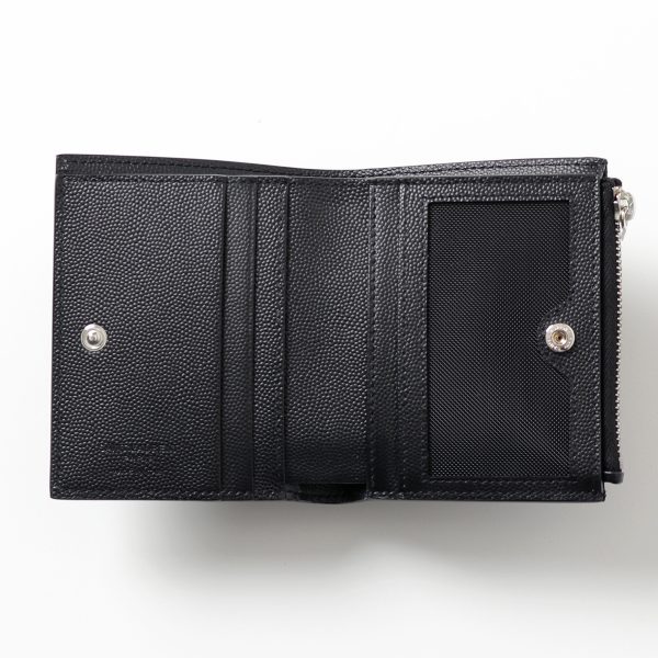 360416300 3 SAINT LAURENT Paris Wallet Small Mini Wallet NERO Black