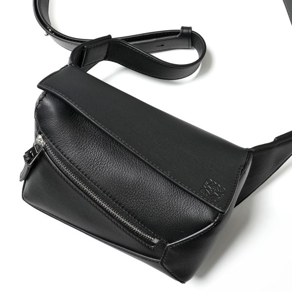 360417911 6 LOEWE Body PUZZLE MINI Bum Belt Waist Pouch Bag BLACK