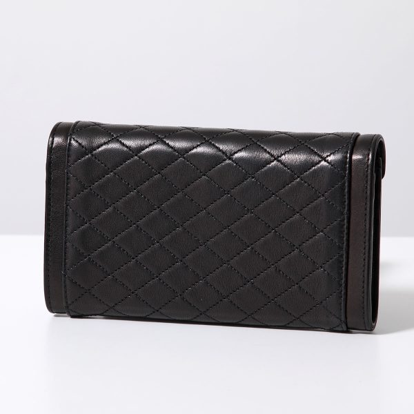 360422401 3 SAINT LAURENT Wallet GABY Quilted Cassandra NERO Black