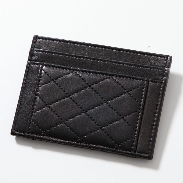 360422449 2 SAINT LAURENT Card Case Cassandra Pass Case Leather Nero Black