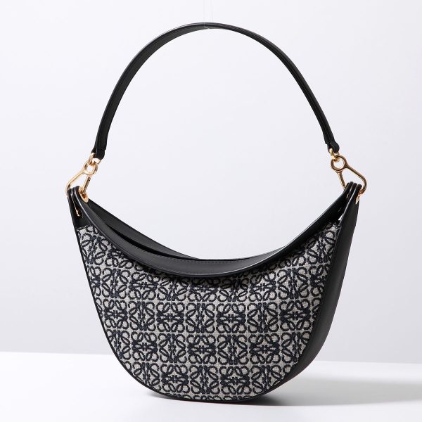 360620011 8 LOEWE Handbag LUNA SMALL ANAGRAM Jacquard Half Moon Bag