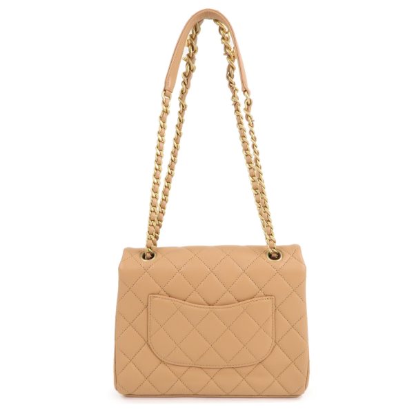 36937 18 2 Chanel Matelasse Crossbody Lambskin Chain Shoulder Bag Beige