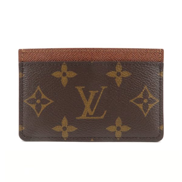 37343 17 1 Louis Vuitton Porte Carte Monogram Card Case Brown