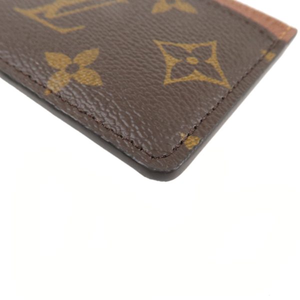 37343 17 5 Louis Vuitton Porte Carte Monogram Card Case Brown