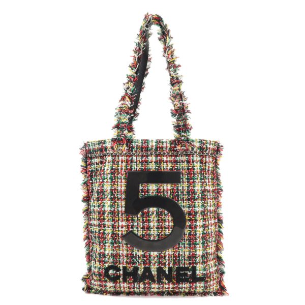 37376 15 1 Chanel No5 Tweed Rubber Tote Bag Multicolor