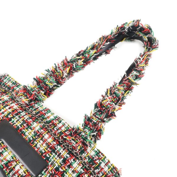 37376 15 4 Chanel No5 Tweed Rubber Tote Bag Multicolor