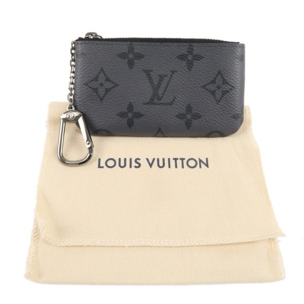 37457 16 12 Louis Vuitton Pochette Cleat Eclipse Coin Case Black Black