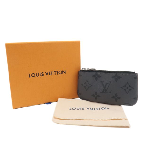 37478 18 11 Louis Vuitton Monogram Eclipse Reverse Pochette Cleat Coin Black